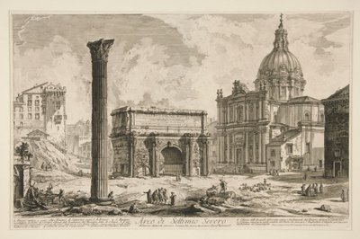 Łuk Septymiusza Sewera (Łuk Septymiusza Sewera), z Widoków Rzymu autorstwa Giovanni Battista Piranesi