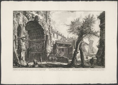 Boguś van Titus w Rzymie Widok Łuku Tytusa (tytuł na obiekcie) Gezichten op Rome (tytuł serii) Widoki Rzymu zaprojektowane i wyryte przez architekta Giambattistę Piranesiego Ve (nez) iano (tytuł serii) autorstwa Giovanni Battista Piranesi