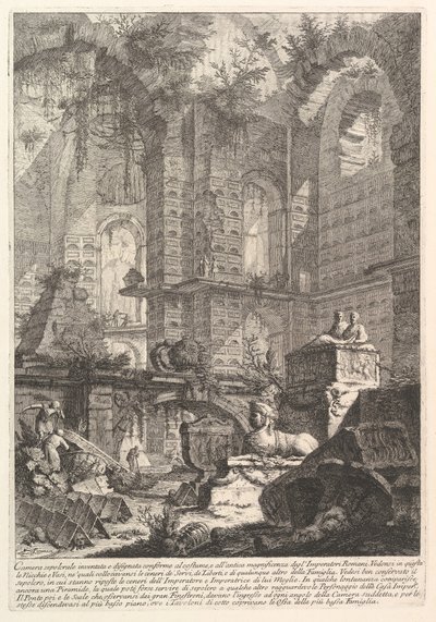 Komora grobowa wymyślona i zaprojektowana według zwyczaju i starożytnej świetności ..., ca. 1750. autorstwa Giovanni Battista Piranesi