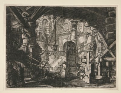 Carceri, XVI: Molo z łańcuchami autorstwa Giovanni Battista Piranesi