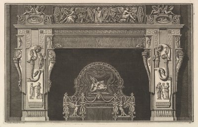 Komin: Fryz trofeów i skrzydlatych Zwycięstw na nadprożu, z rogami obfitości ..., ca. 1769. autorstwa Giovanni Battista Piranesi