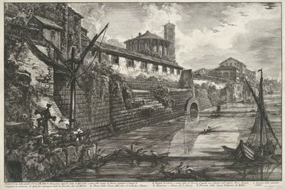 Cloaca Maxima w Rzymie Widok starożytnego Sostrizioni wykonanego przez Tarquinio Superbo zwanego Bel Lid (...) (tytuł na obiekcie) Gezichten op Rome (tytuł serii) Widoki Rzymu zaprojektowane i wyryte przez architekta Giambattistę Piranesiego Ve (nez) iano  autorstwa Giovanni Battista Piranesi