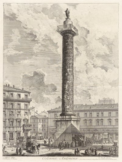 Colonna Antonina (Kolumna Marka Aureliusza), z Vedute di Roma (Widoki Rzymu) autorstwa Giovanni Battista Piranesi