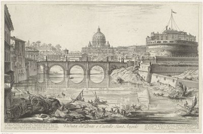 Engelenbrug en Engelenburcht te Rome Widok na Ponte i Castello Sant