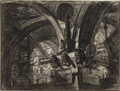 Z serii Więzienia urojone (Więzienia wynalazków) Piranesiego, Giovanniego Battisty (1720-1778). Miedzioryt, ok. 1761, zbiory prywatne autorstwa Giovanni Battista Piranesi