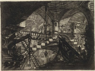 Z serii Więzienia urojone (Więzienia wynalazków) Piranesiego, Giovanniego Battisty (1720-1778). Miedzioryt, ok. 1761, zbiory prywatne autorstwa Giovanni Battista Piranesi