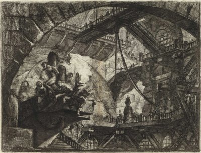 Z serii Więzienia urojone (Więzienia wynalazku) Piranesiego, Giovanniego Battisty (1720-1778). Miedzioryt, ok. 1761, zbiory prywatne autorstwa Giovanni Battista Piranesi