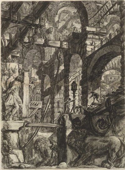 Z serii Więzienia urojone (Więzienia wynalazku) Piranesiego, Giovanniego Battisty (1720-1778). Miedzioryt, ok. 1761, zbiory prywatne autorstwa Giovanni Battista Piranesi