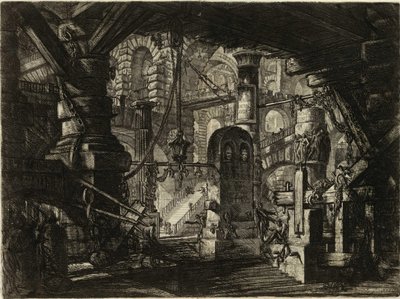Z serii Więzienia urojone (Więzienia wynalazku) Piranesiego, Giovanniego Battisty (1720-1778). Miedzioryt, ok. 1761, zbiory prywatne autorstwa Giovanni Battista Piranesi