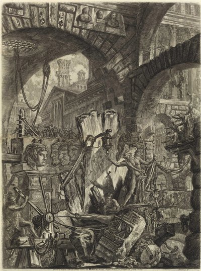 Z serii Więzienia urojone (Więzienia wynalazku) Piranesiego, Giovanniego Battisty (1720-1778). Miedzioryt, ok. 1761, zbiory prywatne autorstwa Giovanni Battista Piranesi