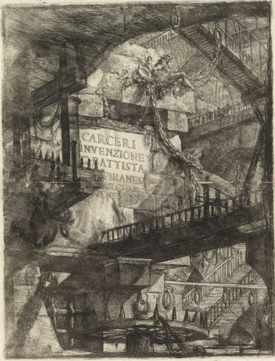 Z serii Więzienia urojone (Więzienia wynalazku) Piranesiego, Giovanniego Battisty (1720-1778). Miedzioryt, ok. 1761, zbiory prywatne autorstwa Giovanni Battista Piranesi