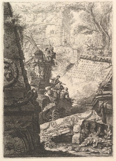 Frontyspis: Pierwsza część architektury i perspektywy, Rzym, ok. 201 1750. autorstwa Giovanni Battista Piranesi