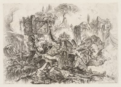 Groteschi: Ruiny z wężami autorstwa Giovanni-Battista Piranesi