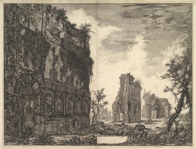 Willa Hadriana: Piazza Oro Piazza ze złotym widokiem na pozostałości Circonfe ..., ca. 1776. autorstwa Giovanni Battista Piranesi