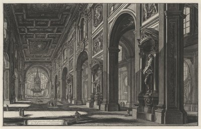 Widok wnętrza bazyliki San Giovanni in Laterano (z: Vedute di Roma) autorstwa Giovanni Battista Piranesi