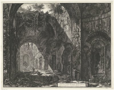 Interieur van de Tempel van de god Canopus w de Villa Adriana t i Tivoli Wnętrze Świątyni Kanopa w Villa Adriana (tytuł na obiekcie) Gezichten op Rome (tytuł serii) Widoki Rzymu zaprojektowane i wyryte przez architekta Giambattistę Piranesiego Ve (ne autorstwa Giovanni Battista Piranesi