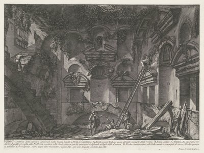 Wnętrze graftombe bij Vigna Casali Widok wnętrza komory grobowej w winnicy Casali w Porta S. Sebastiano (tytuł na obiekcie) Archeologische vondsten in en rond Rome (tytuł serii) Starożytności rzymskie (tytuł serii) autorstwa Giovanni Battista Piranesi