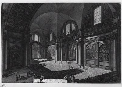 Wnętrze bazyliki Santa Maria degli Angeli dawne łaźnie Dioklecjana, w latach 1765-1775 autorstwa Giovanni Battista Piranesi