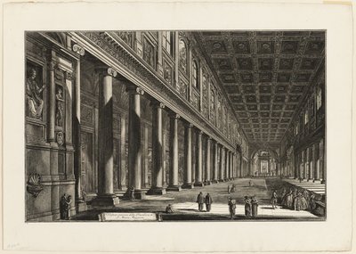 Widok wnętrza bazyliki S. Maria Maggiore z Widoków Rzymu autorstwa Giovanni Battista Piranesi