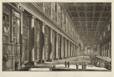Widok wnętrza bazyliki S. Maria Maggiore z Widoków Rzymu autorstwa Giovanni Battista Piranesi