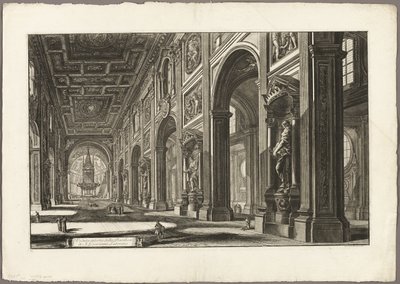 Widok wnętrza bazyliki św. Jana na Lateranie, z Widoków Rzymu autorstwa Giovanni Battista Piranesi
