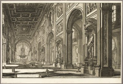 Widok wnętrza bazyliki św. Jana na Lateranie, z Widoków Rzymu autorstwa Giovanni Battista Piranesi