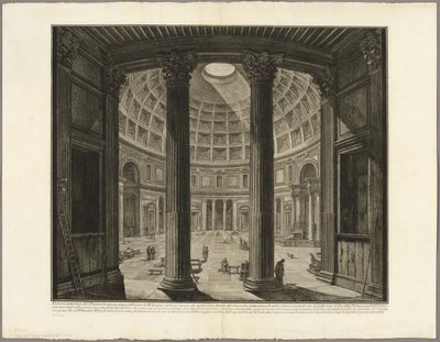 Widok wnętrza Panteonu z Widoków Rzymu autorstwa Giovanni Battista Piranesi