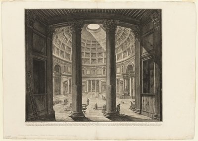 Widok wnętrza Panteonu z Widoków Rzymu autorstwa Giovanni Battista Piranesi