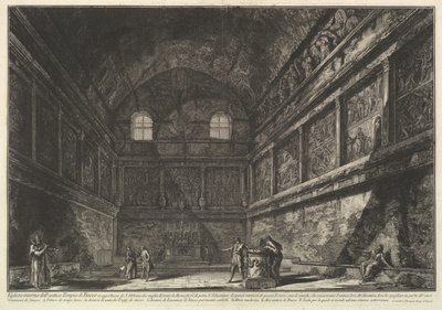 Widok wnętrza starożytnej świątyni Bachusa, obecnie kościół S. Urbano, dwie mile..., ca. 1750. autorstwa Giovanni Battista Piranesi