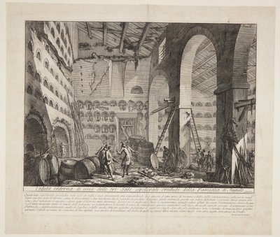 Widok wnętrza trzech dużych komnat grobowych uważanych za należące do Domu Augusta autorstwa Giovanni Battista Piranesi