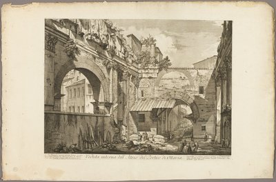 Widok wnętrza atrium portyku Oktawii, z widoków Rzymu autorstwa Giovanni Battista Piranesi
