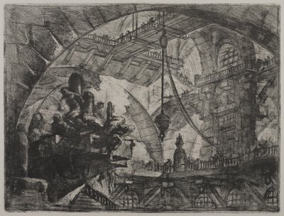 Invenzioni Capric di Carceri; Hind 13, First State of Three, c.1749 (akwaforta na papierze czerpanym) autorstwa Giovanni Battista Piranesi