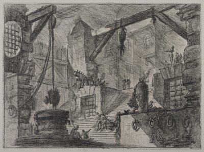 Invenzioni Capric di Carceri; Hind 13, First State of Three, c.1749 (akwaforta na papierze czerpanym) autorstwa Giovanni Battista Piranesi