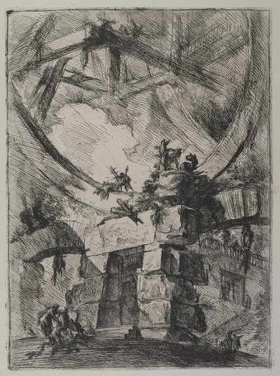Invenzioni Capric di Carceri, Hind 9, First State of Three, ok. 1749 (akwaforta na papierze czerpanym) autorstwa Giovanni Battista Piranesi