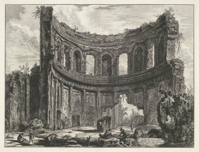 Kleine paleis w Villa Adriana t i Tivoli Pozostałości świątyni zwanej Appollo w willi Hadriana niedaleko Tivoli (tytuł na obiekcie) Gezichten op Rome (tytuł serii) Widoki Rzymu zaprojektowane i wyryte przez architekta Giambattistę Piranesiego Ve (nez) iano autorstwa Giovanni Battista Piranesi