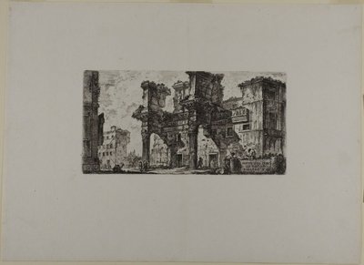 Część Forum Nerwy, płyta piąta z Niektóre widoki łuków triumfalnych i innych zabytków autorstwa Giovanni Battista Piranesi