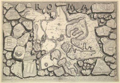 Plan Rzymu..., z Le Antichità Romane Starożytności rzymskie, ca. 1756. autorstwa Giovanni Battista Piranesi