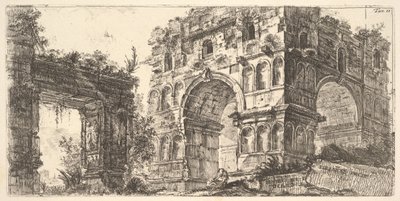 Tablica 11: Świątynia Janusa Tempio di Janus z serii Antichita Romana, ca. 1748. autorstwa Giovanni Battista Piranesi