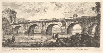 Ilustracja 16: Most w Rimini zbudowany przez cesarzy Augusta i Tyberiusza Ponte di R..., ca. 1748. autorstwa Giovanni Battista Piranesi