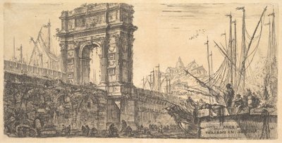 Płyta 28: Łuk Trajana w Ankonie Arco di Trajano w Ankonie, ca. 1748. autorstwa Giovanni Battista Piranesi