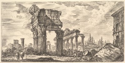Płyta 7: Świątynia Jowisza Tonans Jowisz Gromowładny. 1. Świątynia Zgody. Temp...,ok. 1748. autorstwa Giovanni Battista Piranesi