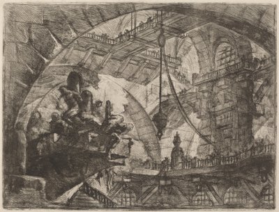 Więźniowie na platformie projektowej autorstwa Giovanni Battista Piranesi