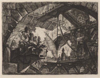 Więźniowie na platformie projektowej autorstwa Giovanni Battista Piranesi