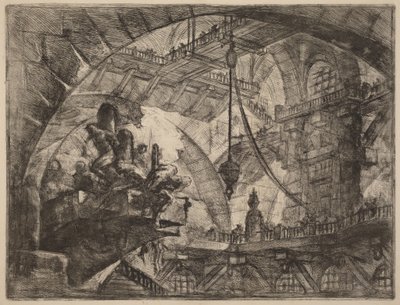 Więźniowie na wystającej platformie autorstwa Giovanni Battista Piranesi