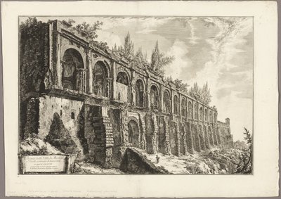 Pozostałości willi Mecenasa w Tivoli, z widoków na Rzym autorstwa Giovanni Battista Piranesi