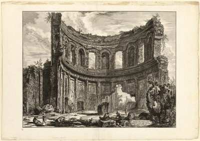 Pozostałości tak zwanej Świątyni Apolla w willi Hadriana, Tivoli, z Widoki Rzymu autorstwa Giovanni Battista Piranesi