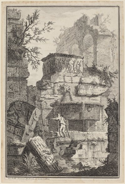 Ruiny starożytnych budynków autorstwa Giovanni Battista Piranesi