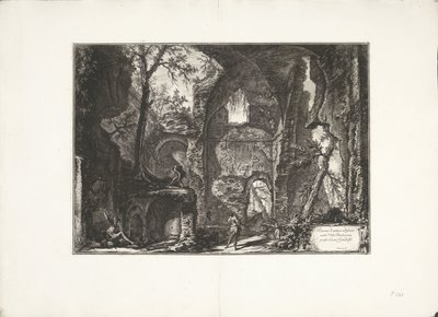 Ruïne w Villa Barberini Ruiny starożytnego budynku w Villa Barberina koło Castel Gandolfo (tytuł na obiekcie) Archeologische vondsten uit Albano en Castel Gandolfo (tytuł serii) Starożytności Albano i Castel Gandolfo (tytuł serii) autorstwa Giovanni-Battista Piranesi