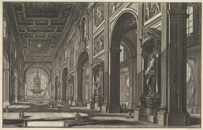 S. Giovanniego na Lateranie. Wnętrze, ca. 1768. autorstwa Giovanni Battista Piranesi