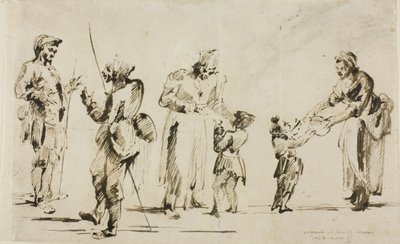 Arkusz szkiców: sześć postaci autorstwa Giovanni Battista Piranesi